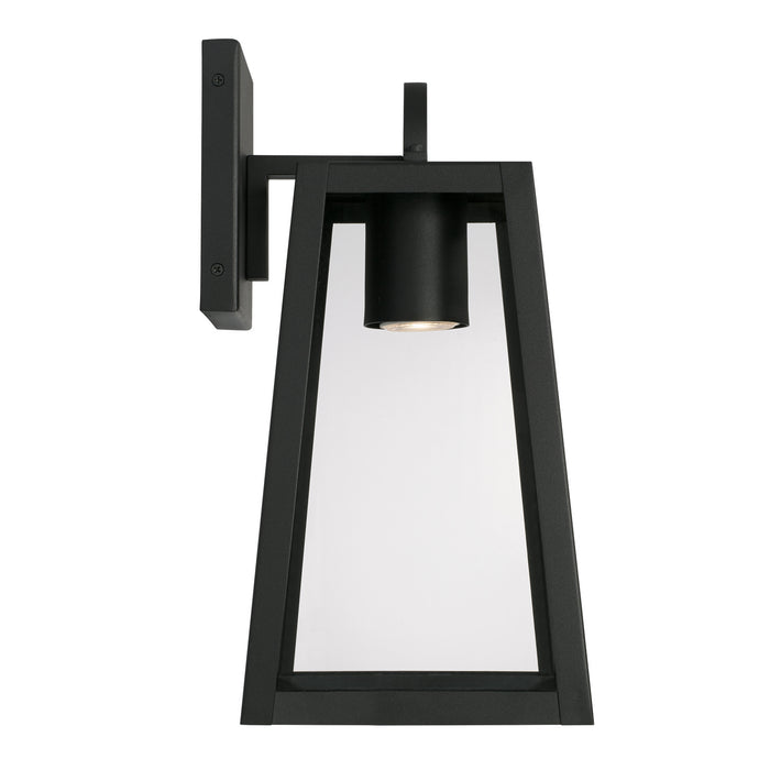 Capital Lighting 943711BK-GL One Light Outdoor Wall Lantern, Black