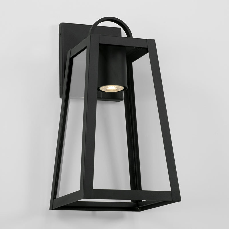 Capital Lighting 943711BK-GL One Light Outdoor Wall Lantern, Black