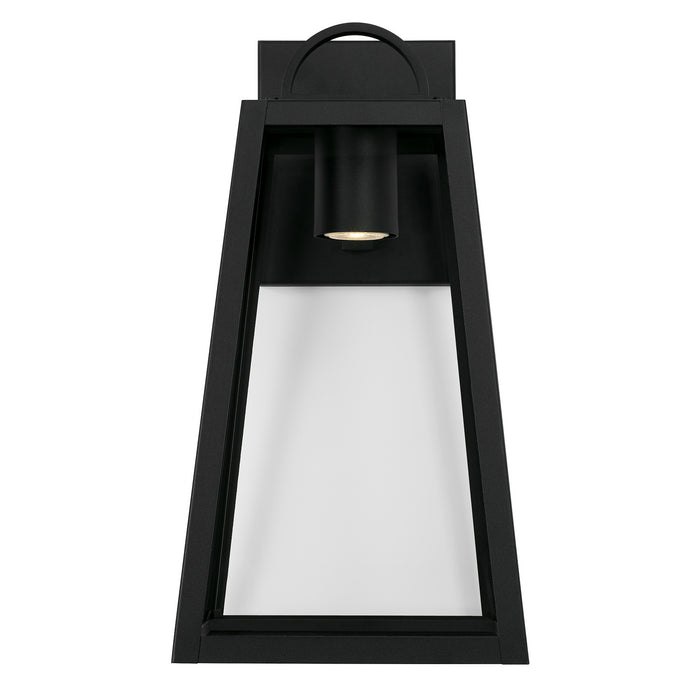Capital Lighting 943712BK-GL One Light Outdoor Wall Lantern, Black