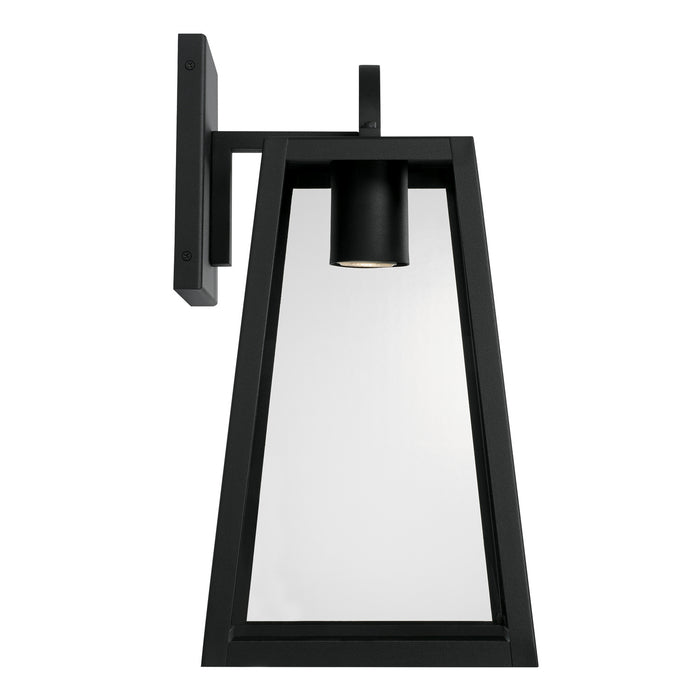 Capital Lighting 943712BK-GL One Light Outdoor Wall Lantern, Black