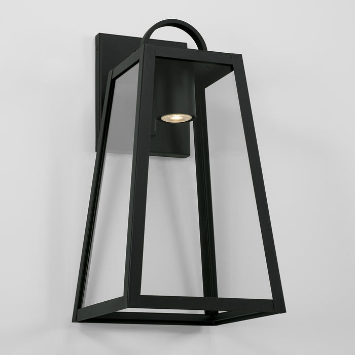 Capital Lighting 943712BK-GL One Light Outdoor Wall Lantern, Black