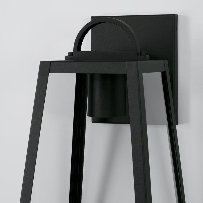 Capital Lighting 943712BK-GL One Light Outdoor Wall Lantern, Black