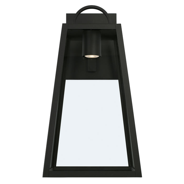 Capital Lighting 943713BK-GL One Light Outdoor Wall Lantern, Black