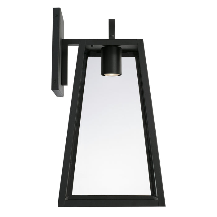 Capital Lighting 943713BK-GL One Light Outdoor Wall Lantern, Black