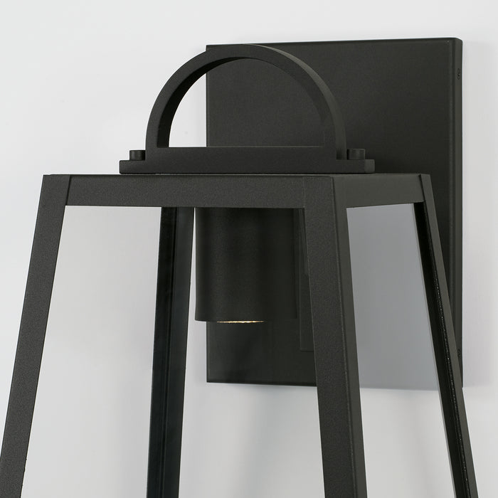 Capital Lighting 943713BK-GL One Light Outdoor Wall Lantern, Black