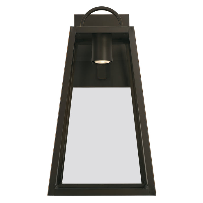 Capital Lighting 943713OZ-GL One Light Outdoor Wall Lantern, Oiled Bronze