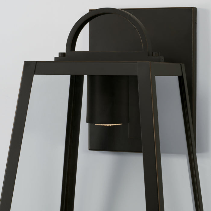 Capital Lighting 943713OZ-GL One Light Outdoor Wall Lantern, Oiled Bronze