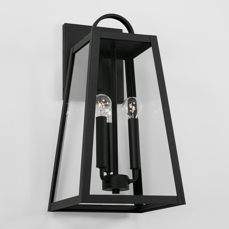 Capital Lighting 943732BK Three Light Outdoor Wall Lantern, Black