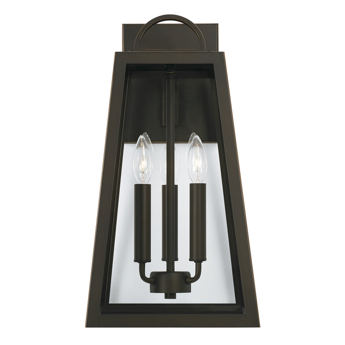 Capital Lighting 943732OZ Three Light Outdoor Wall Lantern, Oiled Bronze