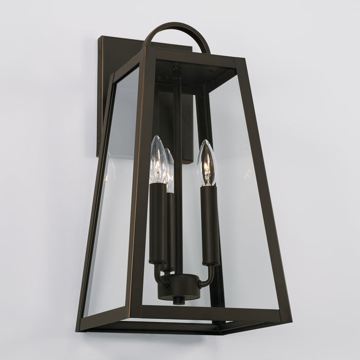 Capital Lighting 943732OZ Three Light Outdoor Wall Lantern, Oiled Bronze