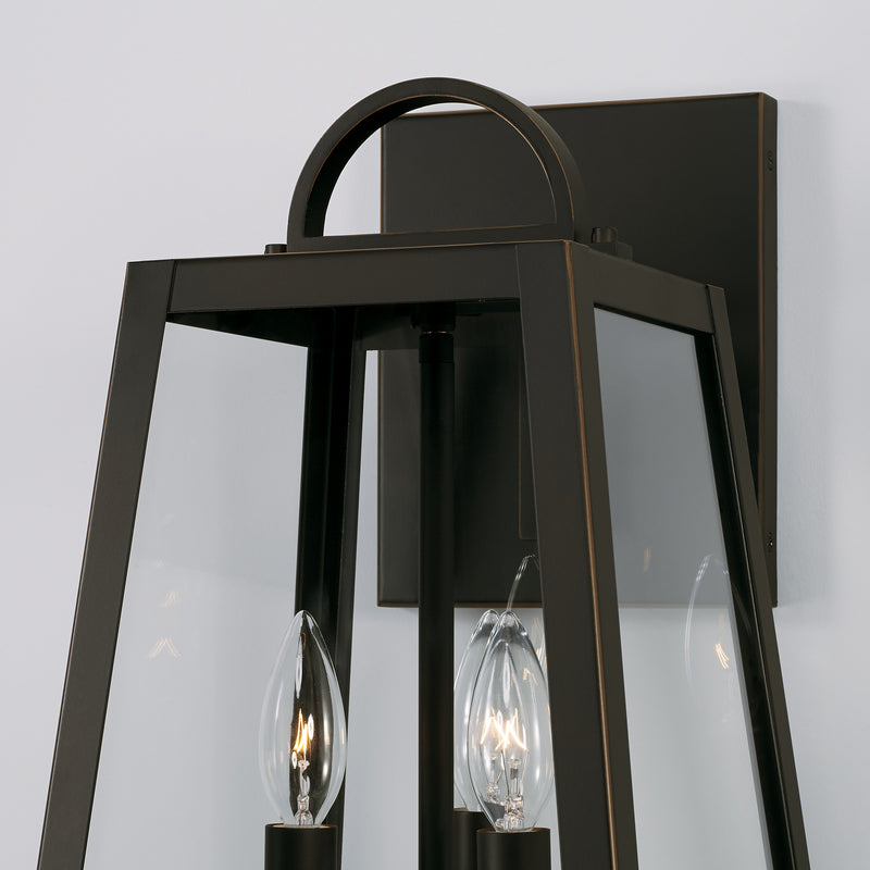 Capital Lighting 943732OZ Three Light Outdoor Wall Lantern, Oiled Bronze