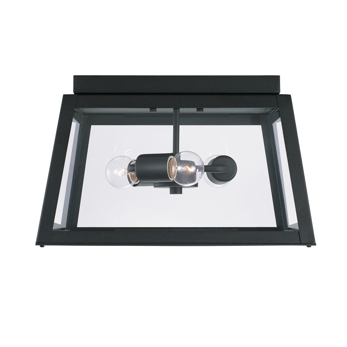 Capital Lighting 943736BK Three Light Outdoor Flush Mount, Black