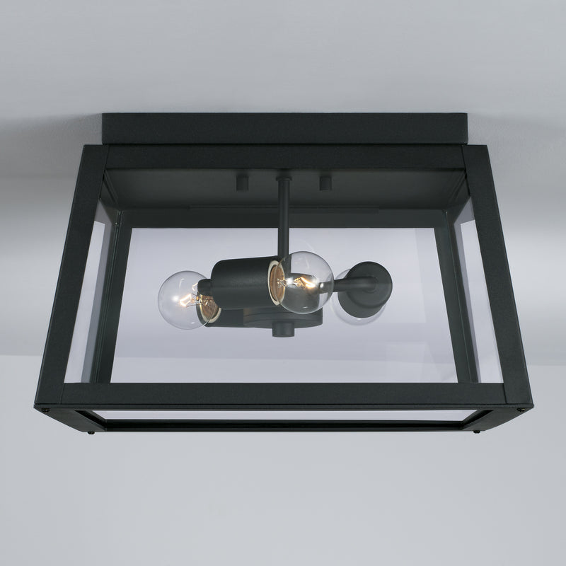 Capital Lighting 943736BK Three Light Outdoor Flush Mount, Black