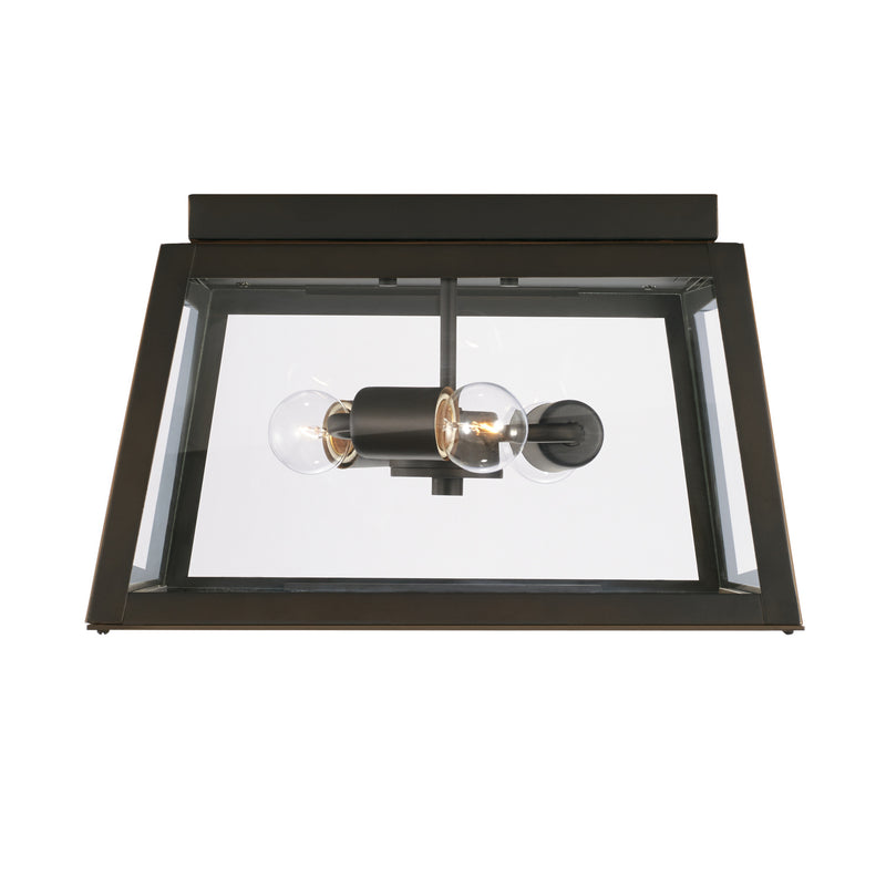 Capital Lighting 943736OZ Three Light Outdoor Flush Mount, Oiled Bronze