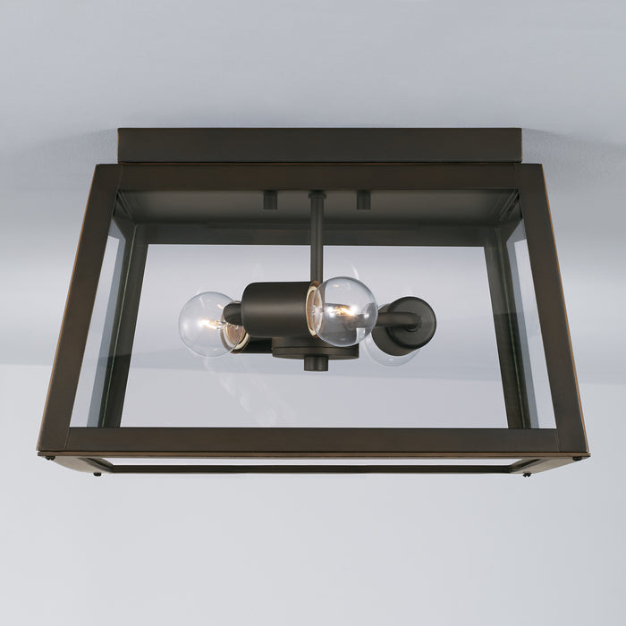 Capital Lighting 943736OZ Three Light Outdoor Flush Mount, Oiled Bronze