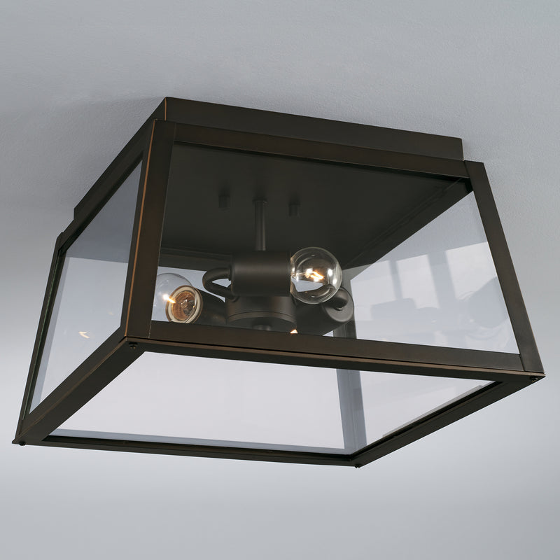 Capital Lighting 943736OZ Three Light Outdoor Flush Mount, Oiled Bronze