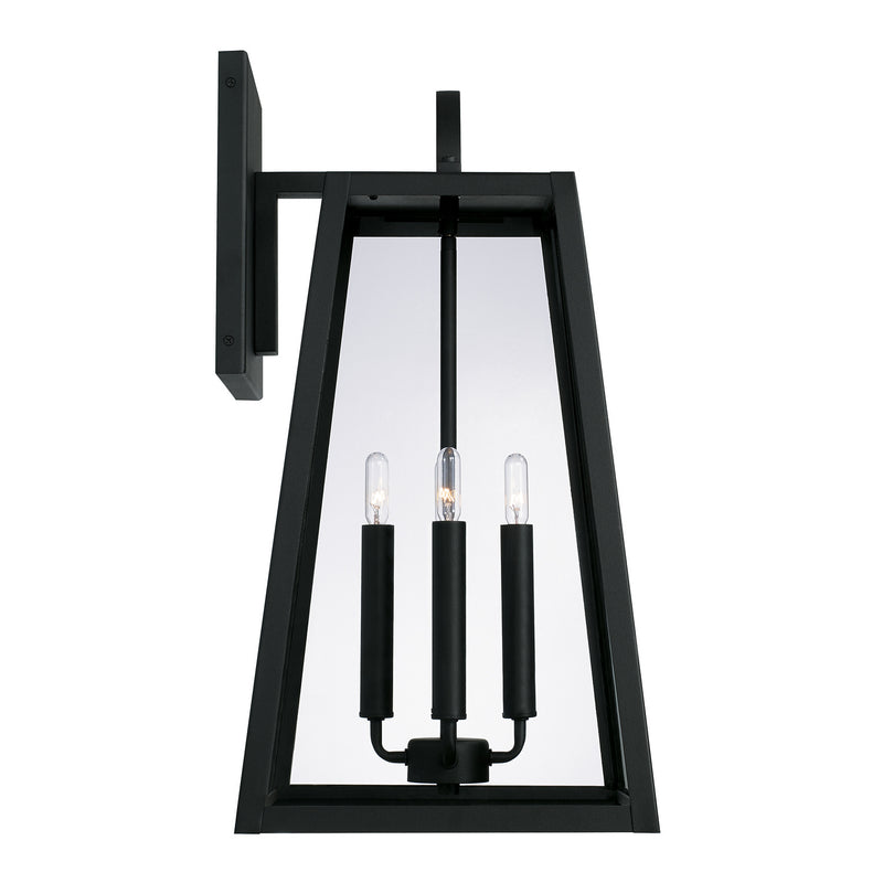 Capital Lighting 943743BK Four Light Outdoor Wall Lantern, Black