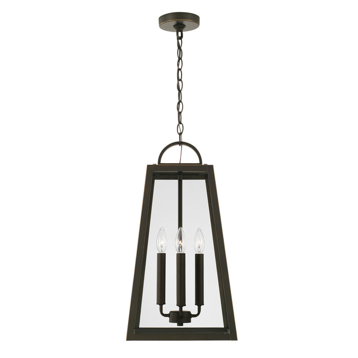 Capital Lighting 943744OZ Four Light Outdoor Hanging Lantern, Oiled Bronze