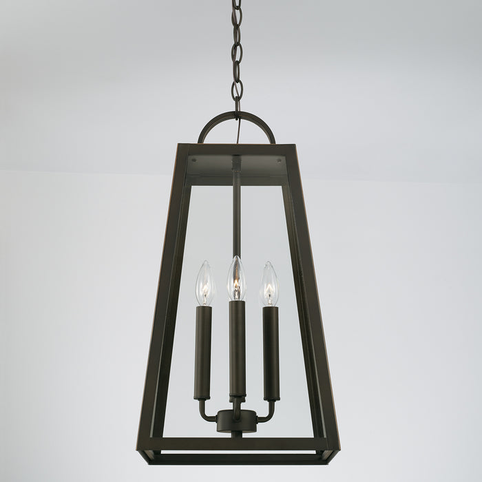 Capital Lighting 943744OZ Four Light Outdoor Hanging Lantern, Oiled Bronze