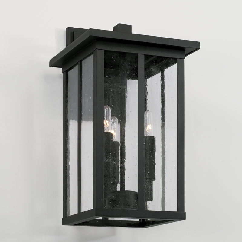 Capital Lighting 943832BK Three Light Outdoor Wall Lantern, Black
