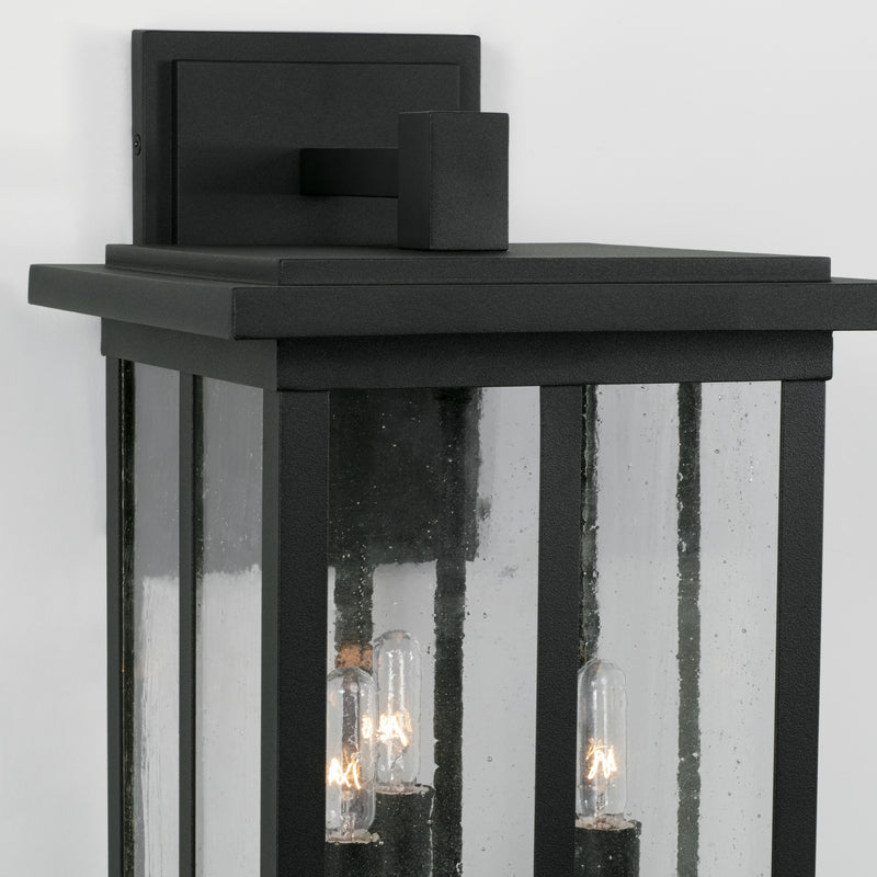 Capital Lighting 943832BK Three Light Outdoor Wall Lantern, Black