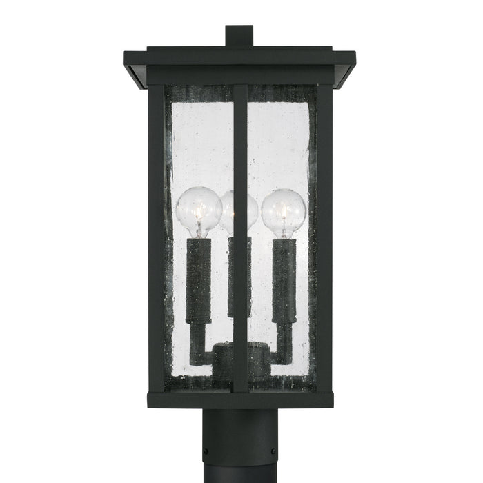 Capital Lighting 943835BK Three Light Outdoor Post Lantern, Black