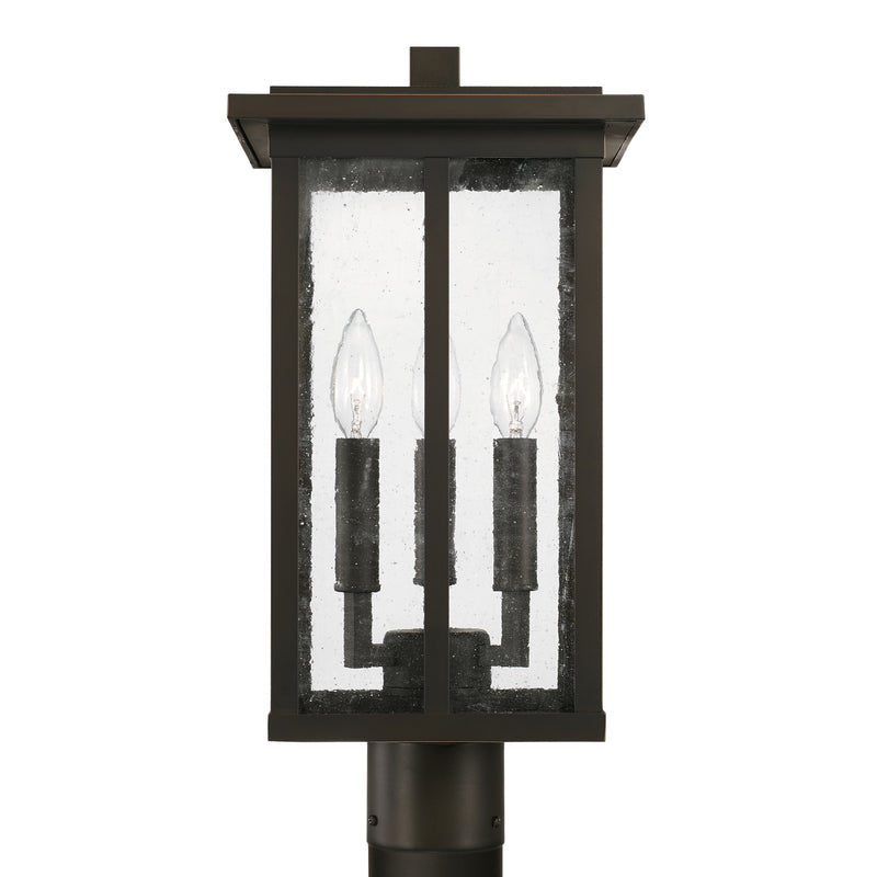 Capital Lighting 943835OZ Three Light Outdoor Post Lantern, Oiled Bronze
