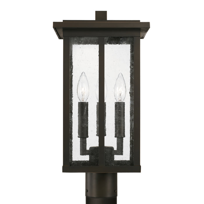 Capital Lighting 943835OZ Three Light Outdoor Post Lantern, Oiled Bronze