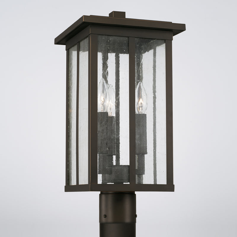 Capital Lighting 943835OZ Three Light Outdoor Post Lantern, Oiled Bronze