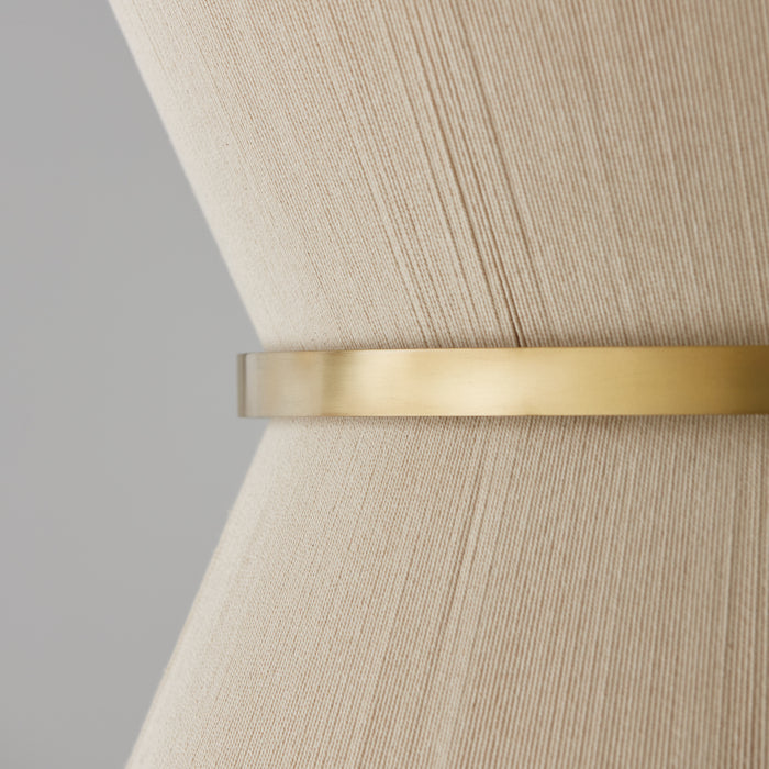 Capital Lighting 341281NP Eight Light Pendant, Bleached Natural Rope and Patinaed Brass