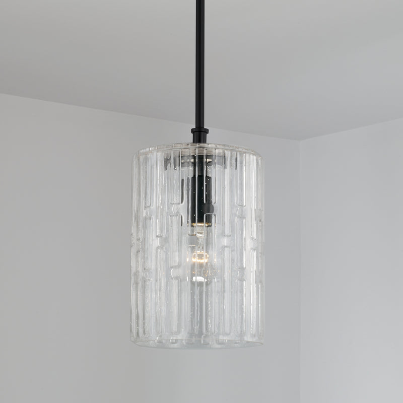Capital Lighting 341311MB One Light Pendant, Matte Black