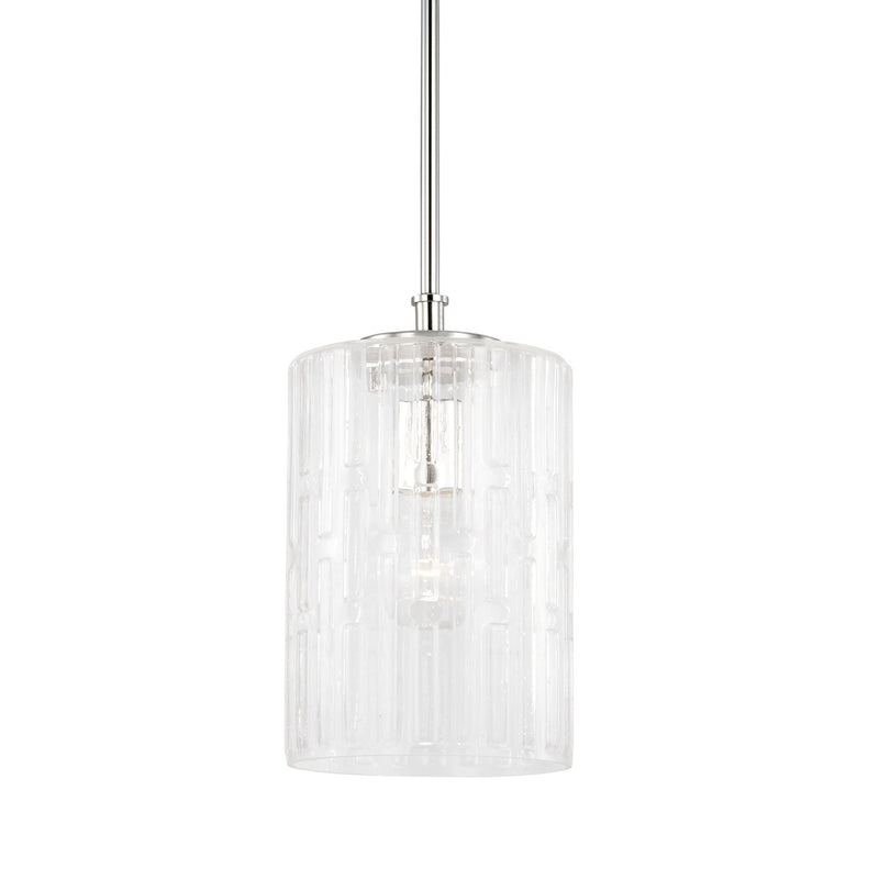 Capital Lighting 341311PN One Light Pendant, Polished Nickel