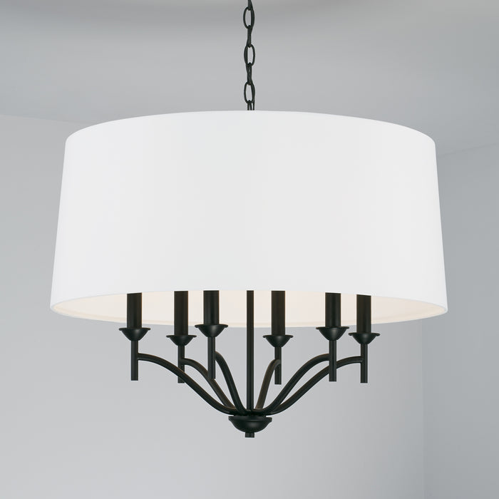 Capital Lighting 342061MB Six Light Pendant, Matte Black