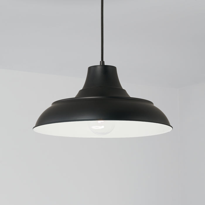 Capital Lighting 342111MB One Light Pendant, Matte Black