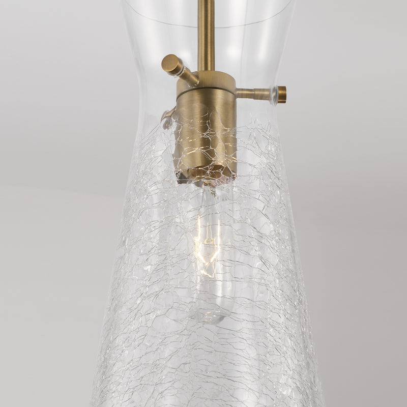 Capital Lighting 342411AD One Light Pendant, Aged Brass