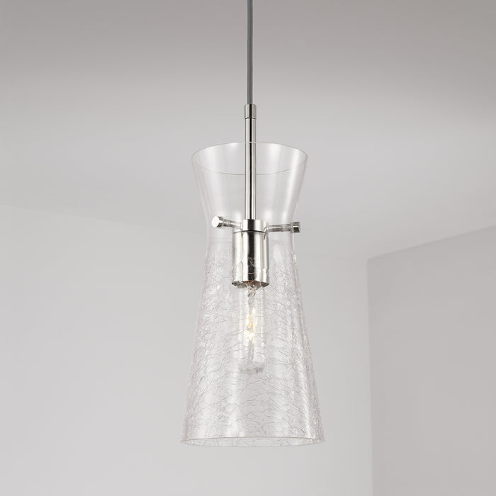 Capital Lighting 342411PN One Light Pendant, Polished Nickel