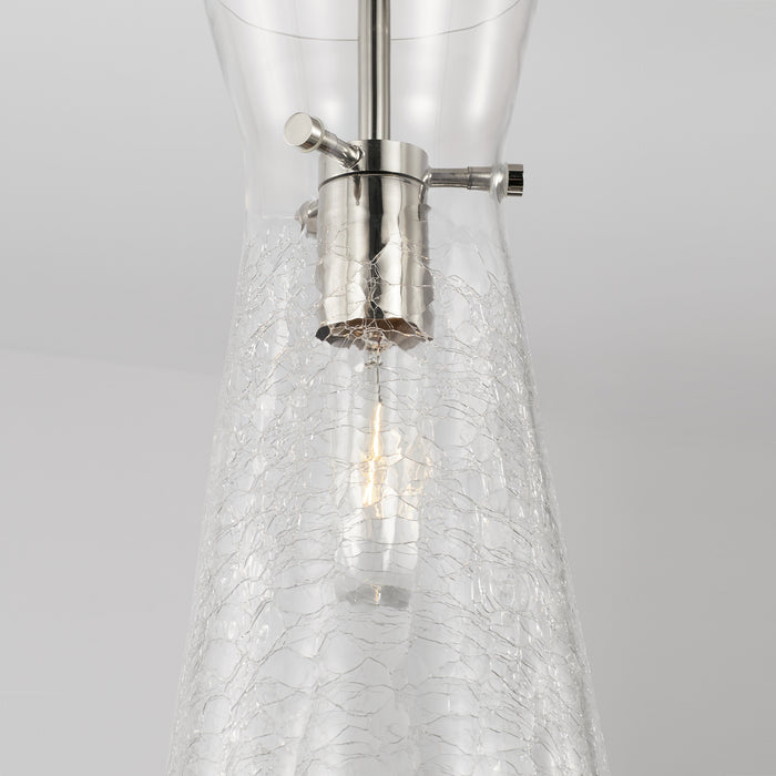 Capital Lighting 342411PN One Light Pendant, Polished Nickel