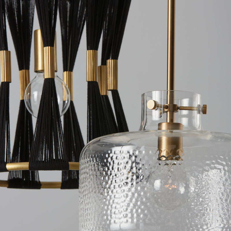 Capital Lighting 342512AD One Light Pendant, Aged Brass