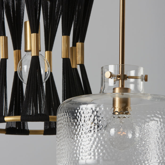 Capital Lighting 342512AD One Light Pendant, Aged Brass