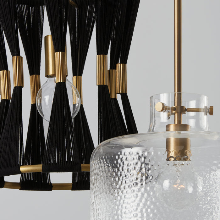 Capital Lighting 342512AD One Light Pendant, Aged Brass