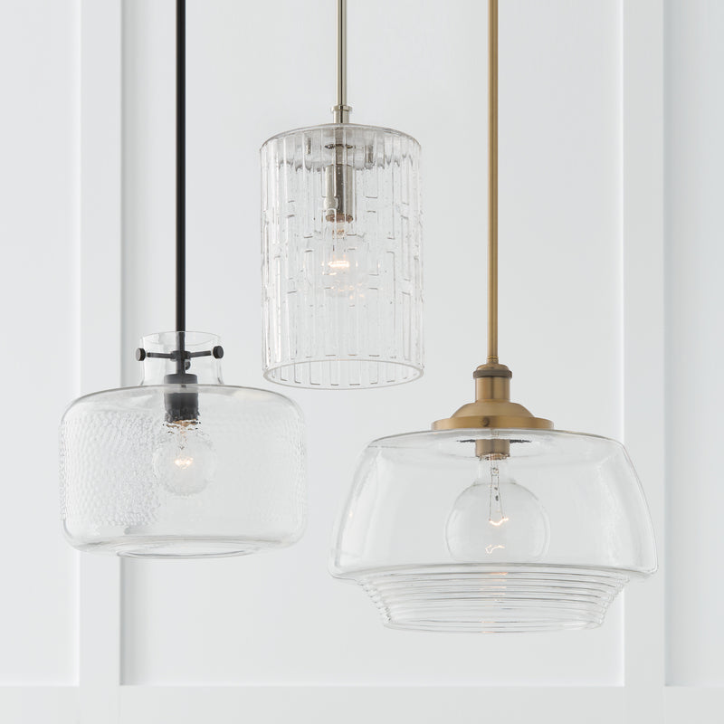 Capital Lighting 342512MB One Light Pendant, Matte Black