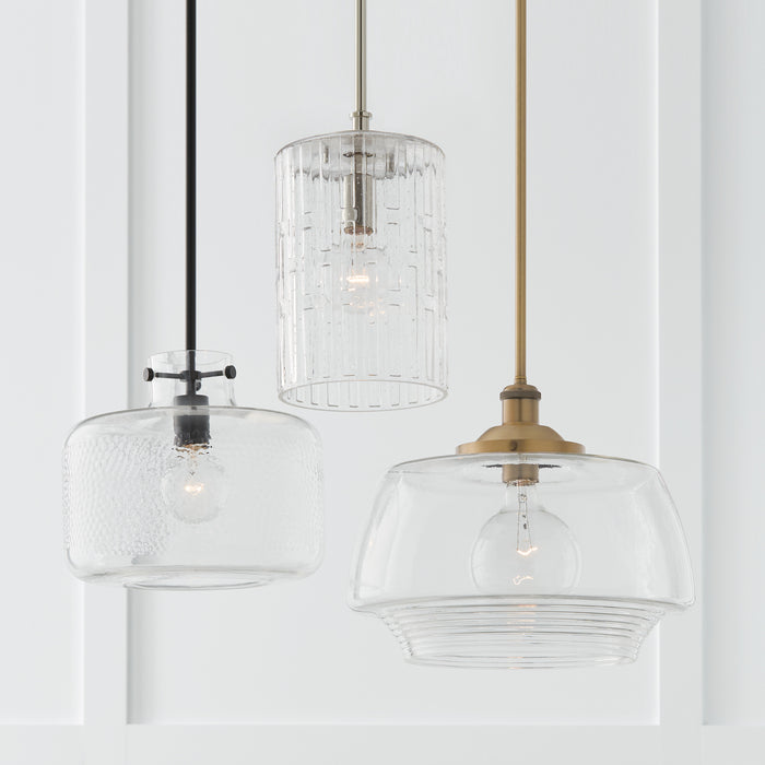 Capital Lighting 342512MB One Light Pendant, Matte Black