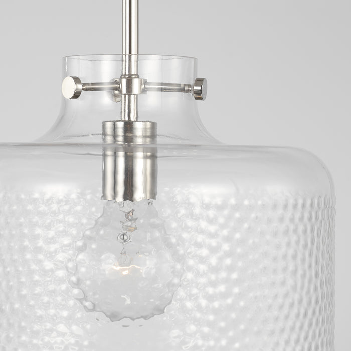 Capital Lighting 342512PN One Light Pendant, Polished Nickel