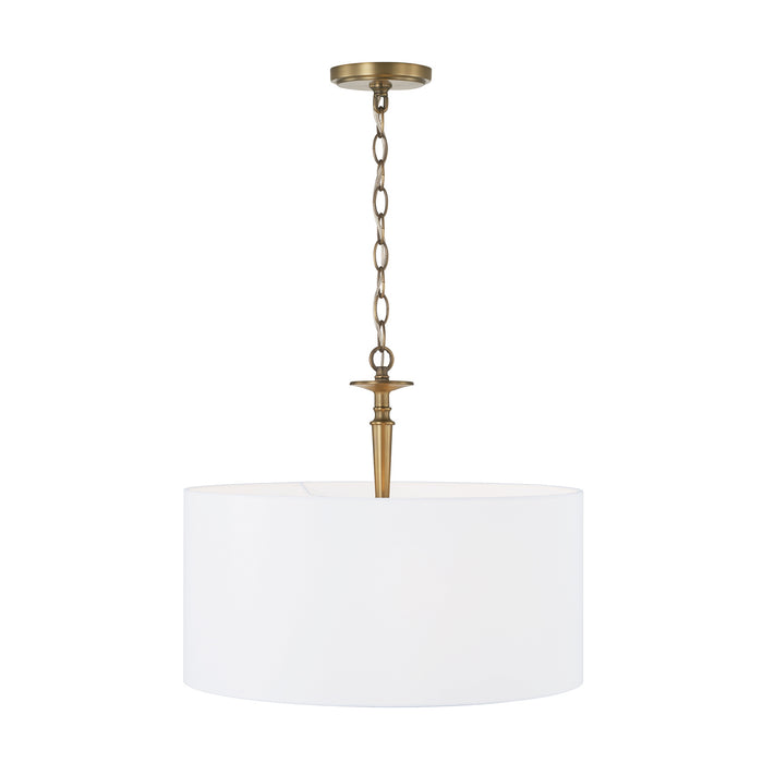 Capital Lighting 342631AD Three Light Pendant, Aged Brass