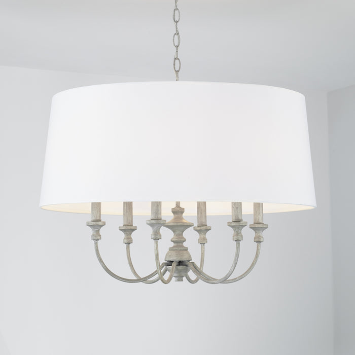 Capital Lighting 343061PY Six Light Pendant, Painted Grey