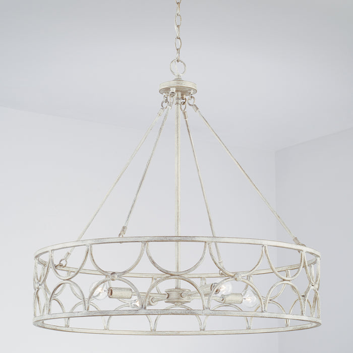 Capital Lighting 343341WW Four Light Pendant, Winter White