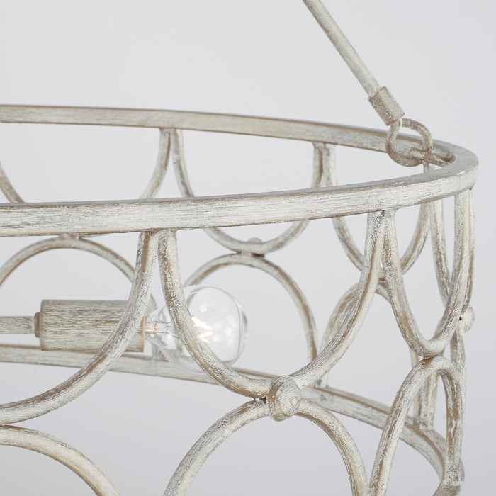 Capital Lighting 343341WW Four Light Pendant, Winter White