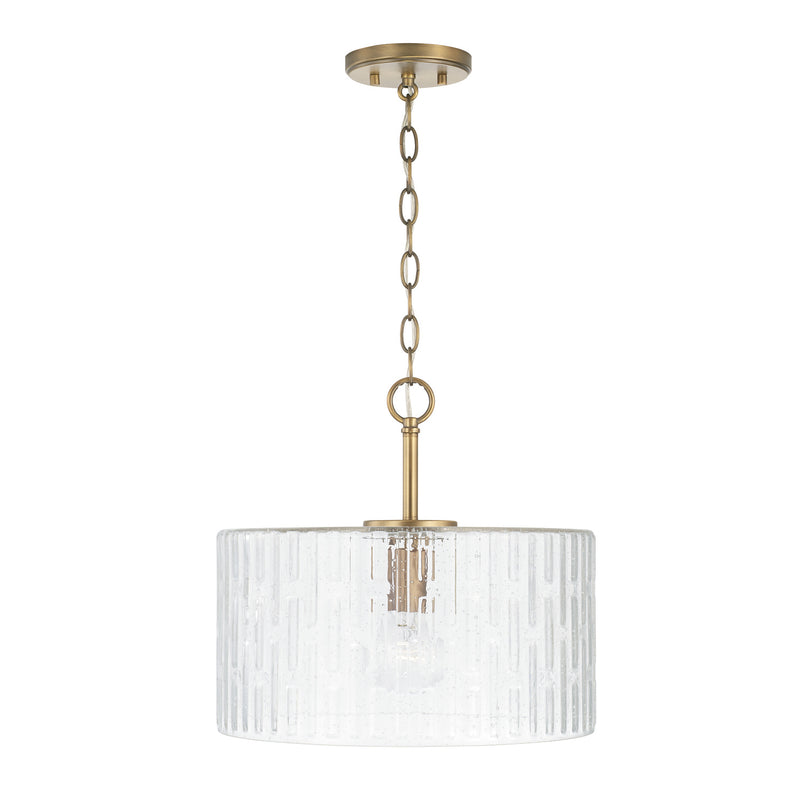 Capital Lighting 241311AD One Light Semi Flush Mount, Aged Brass
