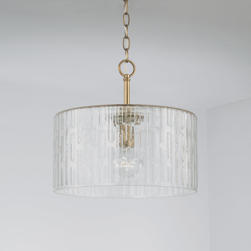 Capital Lighting 241311AD One Light Semi Flush Mount, Aged Brass