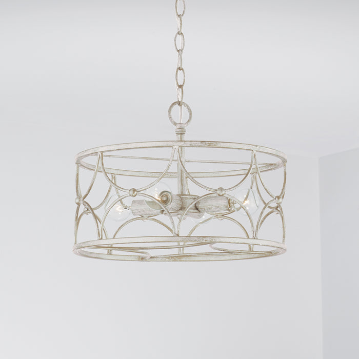 Capital Lighting 243341WW Four Light Semi Flush Mount, Winter White